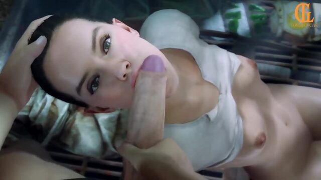 Rey Skywalker - oral sex; minet; blowjob; facefuck; lipfuck; licking; masturbation; small tits; 3D sex porno hentai; [Star Wars]