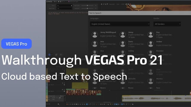 VEGAS Pro 21: познакомьтесь с облачным преобразованием текста в речь