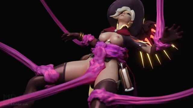 OW_WitchMercy_tentacles _720p_no Sound 3D porn