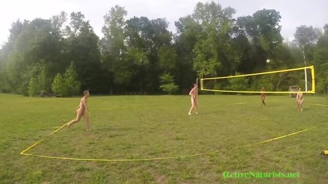 naked volleyball match